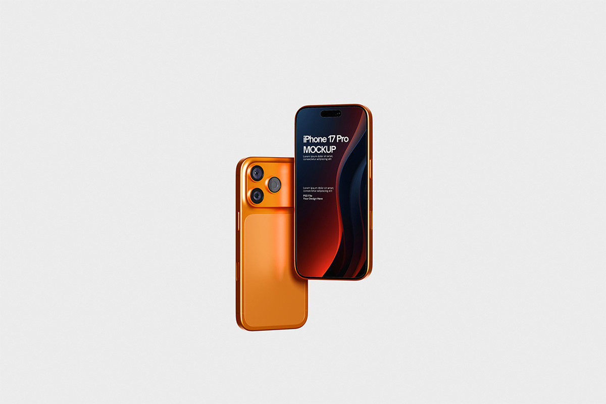 iPhoen 17 Pro Mockup, an iPhone Mockup by HanaSaka_Studio (Photo 2 of 5)