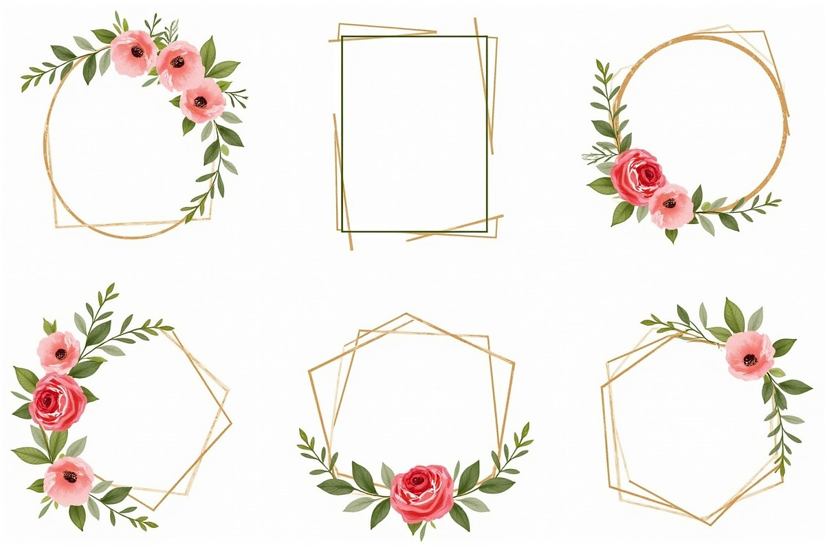 Rustic Floral Geometric Frame Bundle, an Illustration by musafir_fashion (Photo 12 of 14)