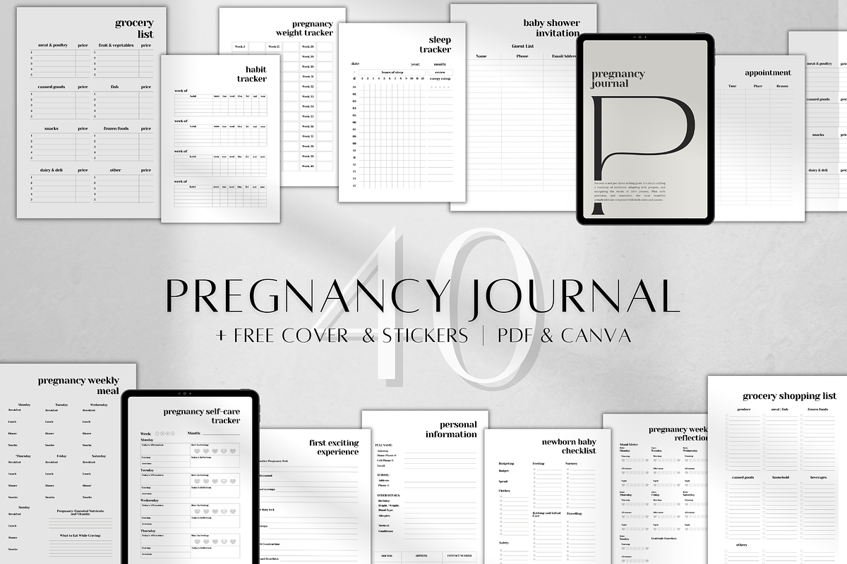 Pregnancy Journal Printable, a Stationery Template by BRANDcontent (Photo 1 of 6)