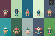 Magic robots flat square icon set, an Icon by Yury Velikanov (Thumbnail 2 of 2)