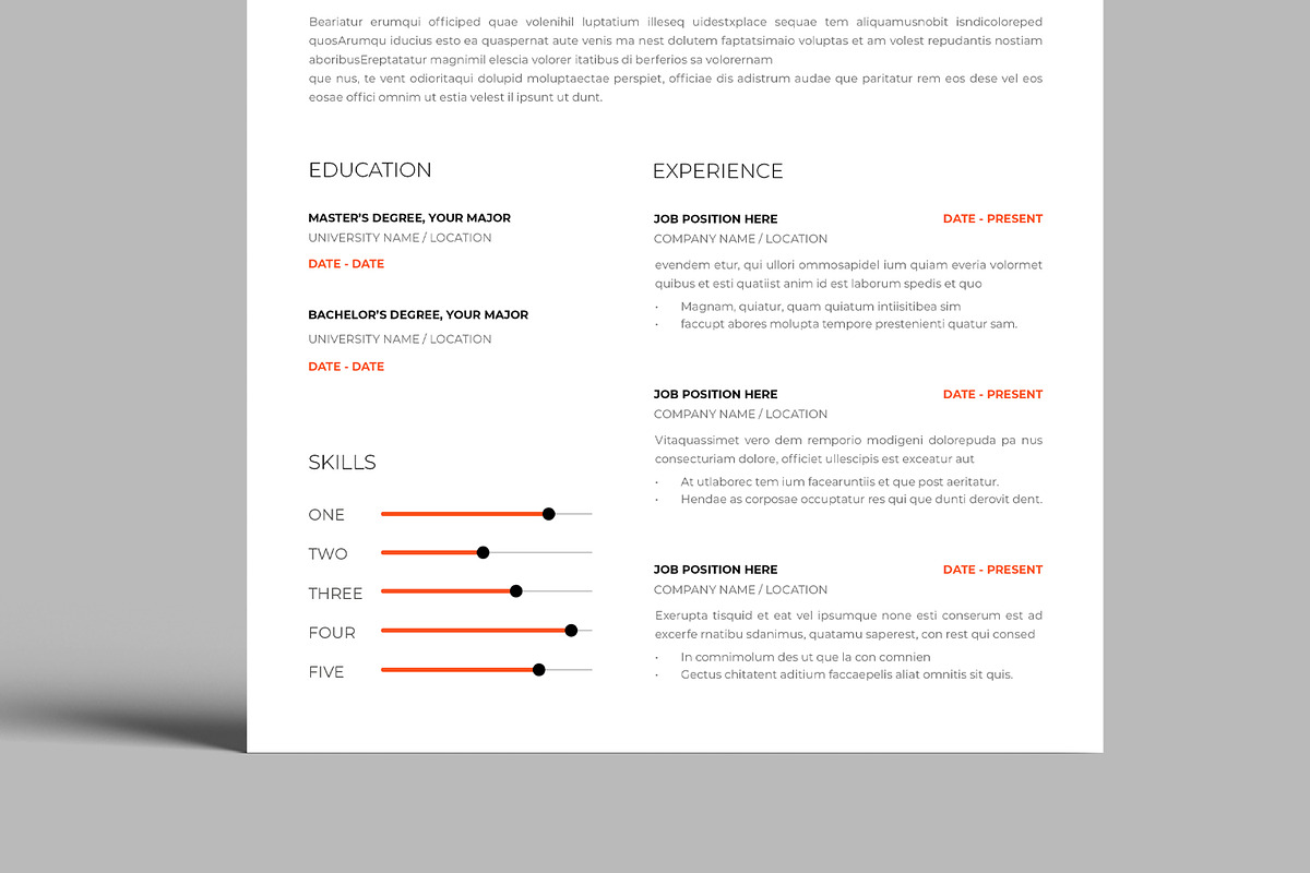 Modern Resume CV, a Resume Template by MightyDesign (Photo 3 of 8)