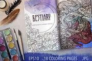 BESTIARY - Coloring Book, a Decorative Illustration by AntonPix Studio (Thumbnail 1 of 20)