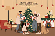 Merry Christmas clipart, a Seasonal Illustration by LyubovZaytseva (Thumbnail 1 of 18)