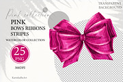 25 PNG Watercolor clipart pink bows, an Object Graphic by KarinkaBU (Thumbnail 3 of 8)