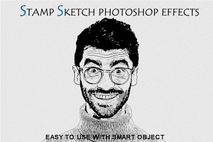 Vector Stamp Sketch Photoshop, an Action Add-On by 3d_model_tifotizi