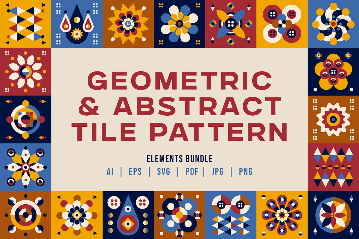 Geometric & Abstract Tile Pattern, a Pattern Graphic by ArinStudio (Photo 1 of 8)