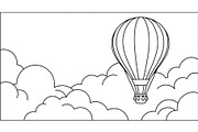 Hot Air Balloon Cloud Line Art bundl, an Illustration by Designer_Momina (Thumbnail 13 of 51)