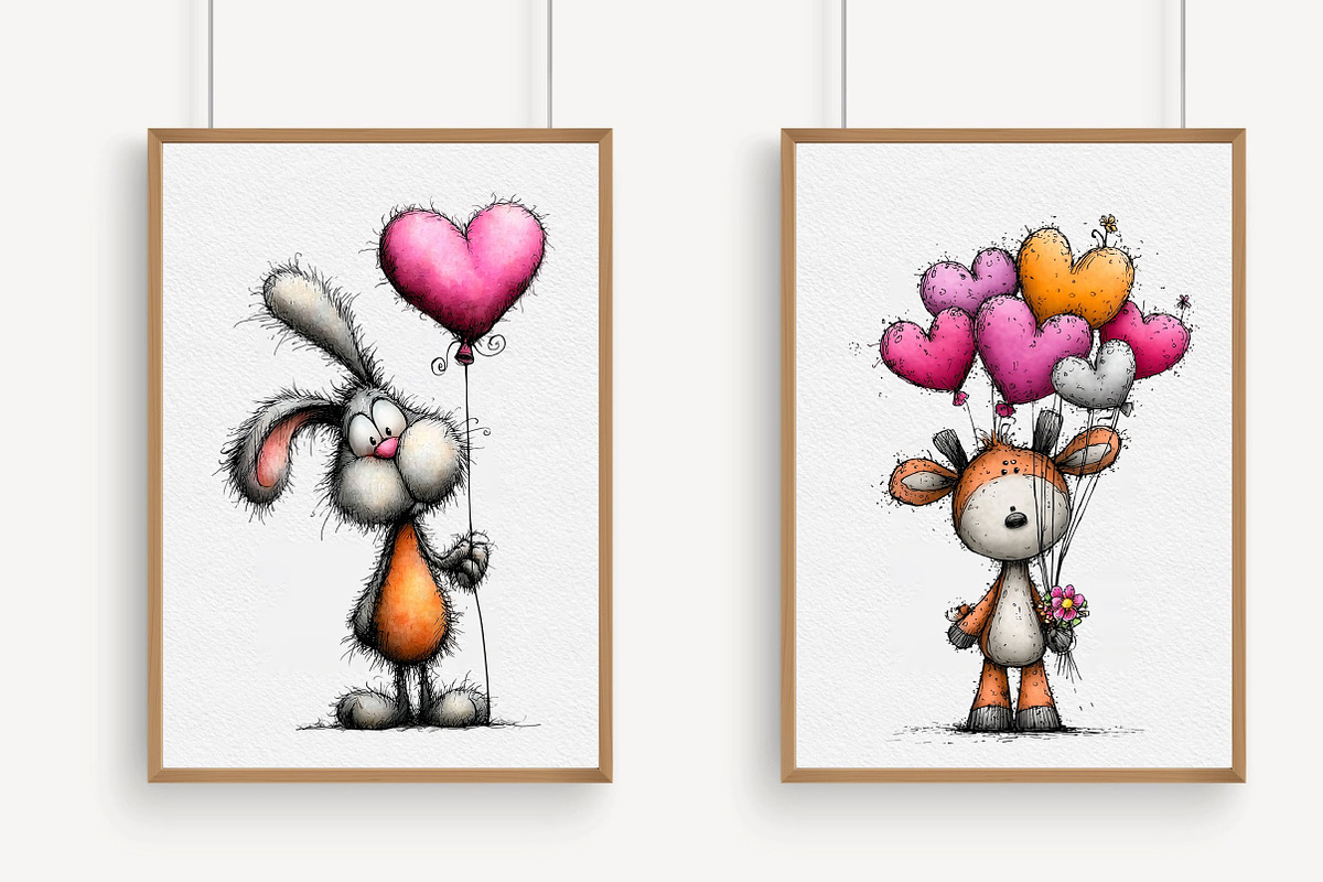 Whimsical Valentine Animal Balloons, an Illustration by Libby Wishes (Photo 3 of 6)