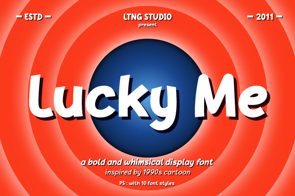 Lucky Me 90s Display Font, a Handwritten Font by LTNG STUDIO (Photo 1 of 9)
