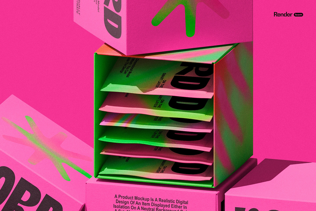Paper Box and Sachet Mockup Set, a Packaging Mockup by Renderteam (Photo 9 of 13)