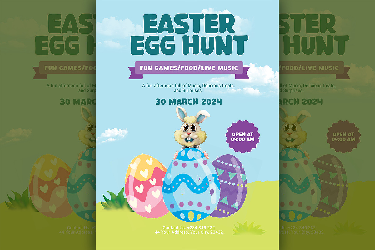 Easter egg hunt flyer template, a Flyer Template by kamalrawat_gd (Photo 1 of 2)