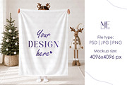 Christmas Fleece Blanket Mockup, a Household Mockup by Mie Mockup Studio (Thumbnail 2 of 5)