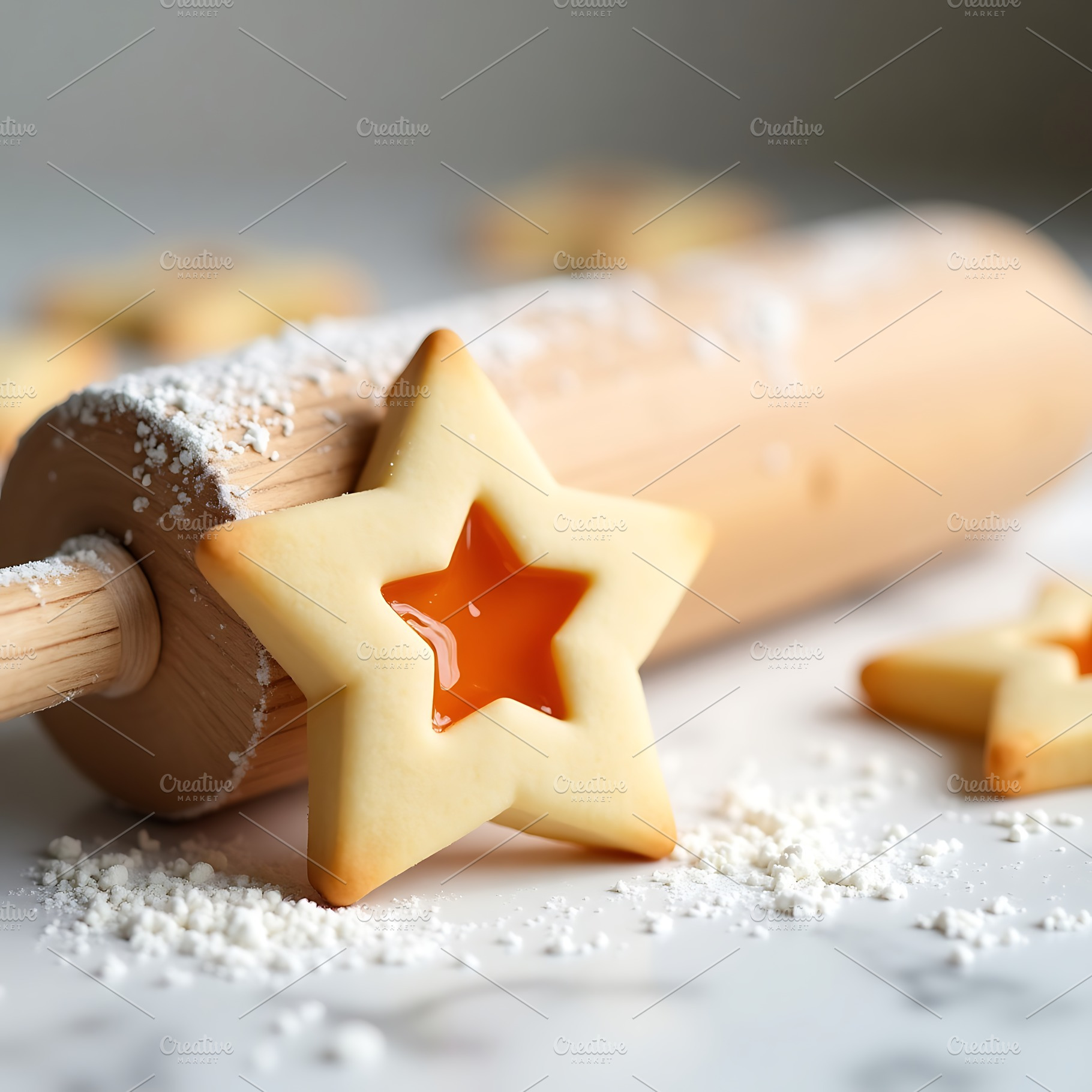Star shaped jam filled christmas coo, a Food & Drink Photo by Artonix