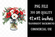 Christmas Flowers Clipart Png, an Illustration by Designking (Thumbnail 4 of 5)