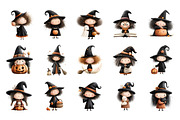 Halloween Witch PNG Clipart Bundle, a Seasonal Illustration by Nicolle's Colorful Art (Thumbnail 5 of 5)