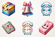 School Clipart Set, School Supplies, an Illustration by RobertsArt (Thumbnail 5 of 7)