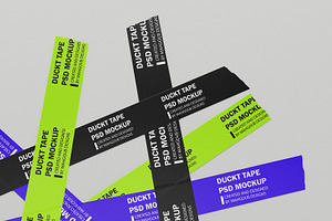 Opened Duct Tape Strips Mockups