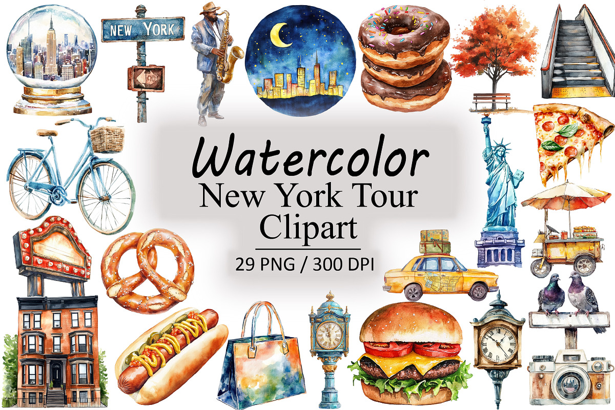 New York Tour Clipart, an Illustration by Design Market (Photo 1 of 4)