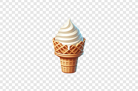 Smooth vanilla bean ice cream cone