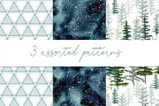 Watercolor fir trees and mountains, an Illustration by marie dricot (Thumbnail 4 of 11)