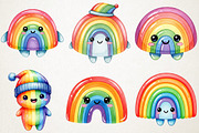 Cute Rainbow Character Clipart, an Illustration by RobertsArt (Thumbnail 2 of 7)
