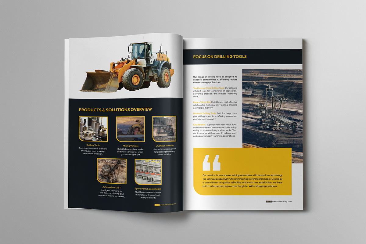 Mining Industry Catalog Brochure, a Brochure Template by VectStock (Photo 3 of 7)