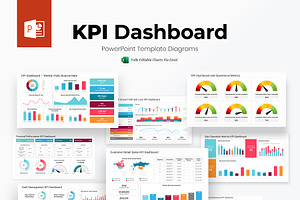 KPI Dashboard PowerPoint Template, a Presentation Template by SlideGrand