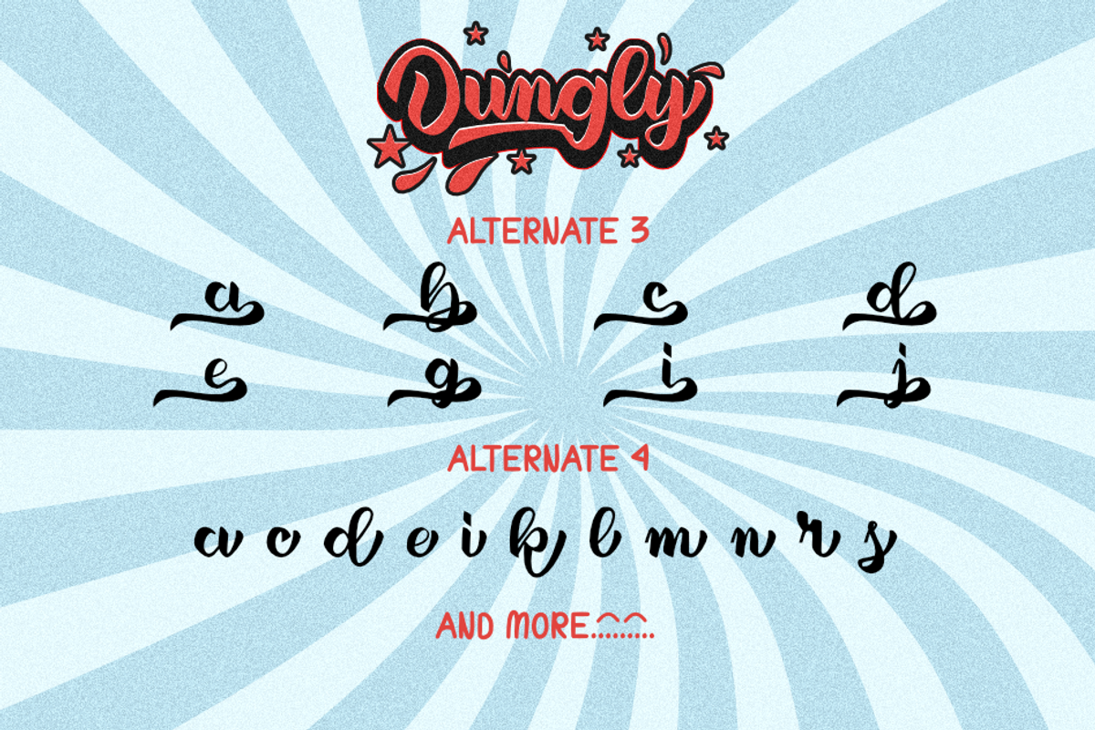 Dungly- Retro Script Fun, a Script Font by Ginart (Photo 8 of 10)