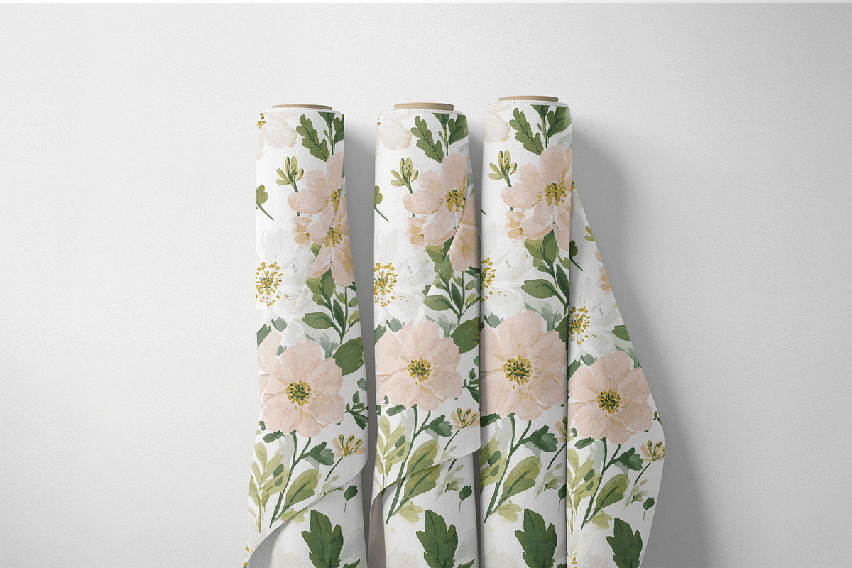 Blush Pink and White Floral Seamless, a Pattern Graphic by Pati Charm Studio (Photo 7 of 7)
