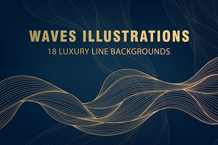 Waves Illustrations, a Background Graphic by Marylia