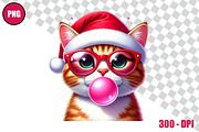 Christmas Cat Bubble Gum Clipart, an Animal Illustration by taramija (Thumbnail 6 of 11)