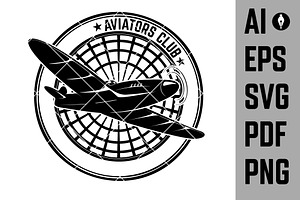 Set Of Aviators Club Labels SVG