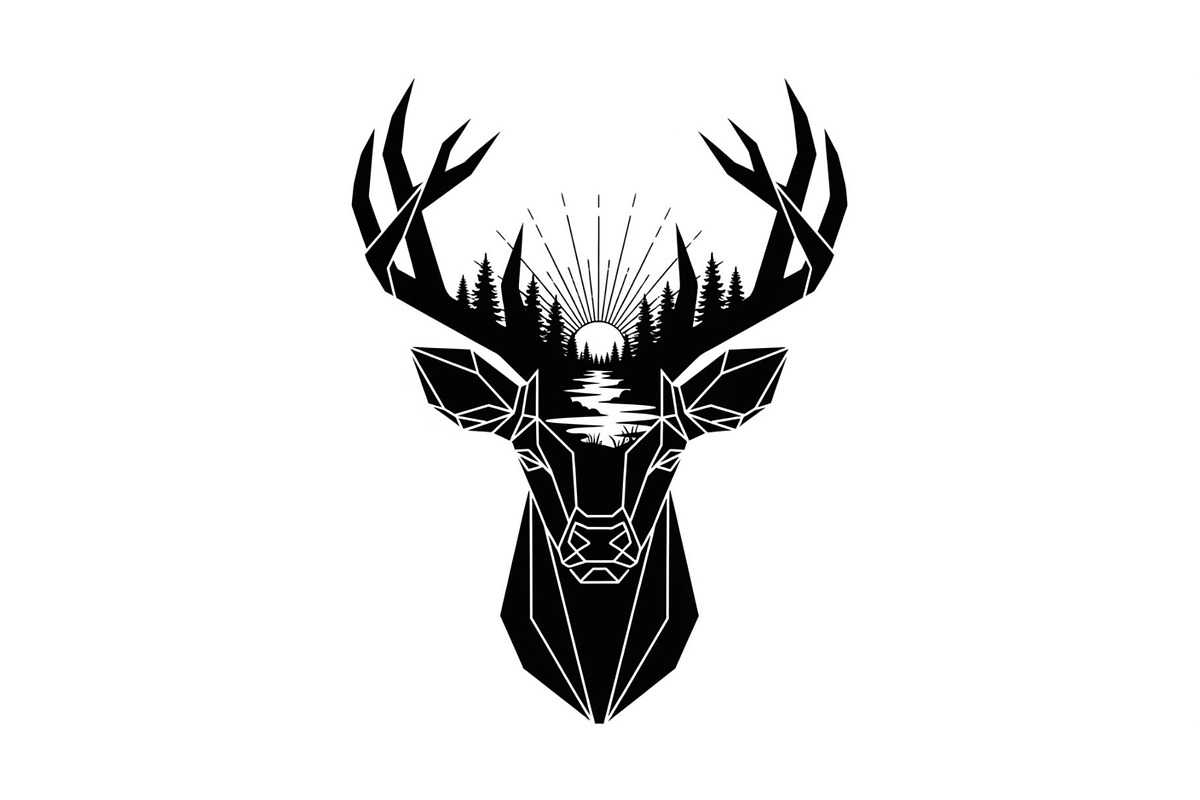 Artistic Geometric Deer Head Bundle, an Illustration by yasushie (Photo 31 of 31)