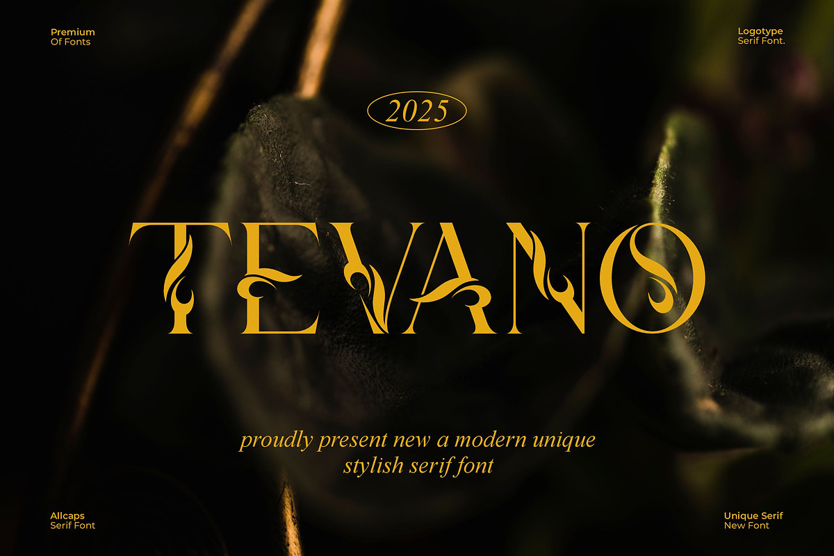 Tevano || Modern Unique Serif Font, a Serif Font by Ermedia Studio (Photo 1 of 10)