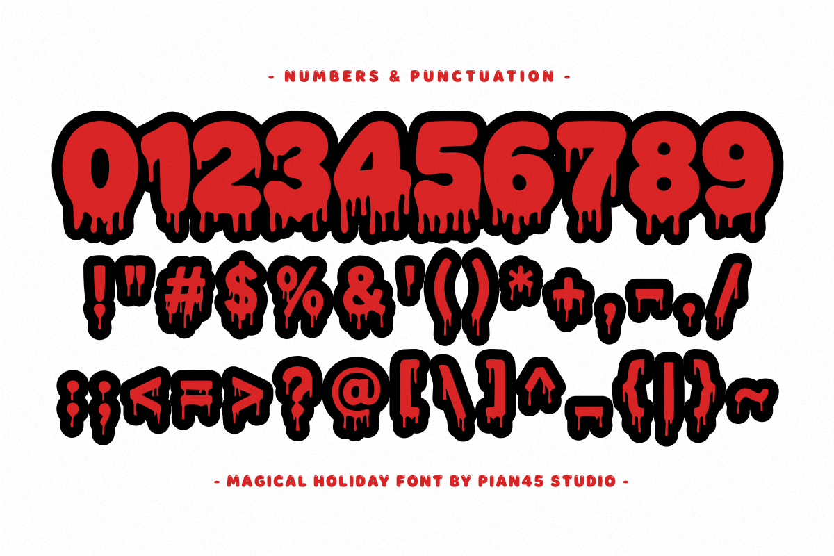 Magical Holiday - Retro Bubble Font, a Handwritten Font by Pian45 Studio (Photo 7 of 8)