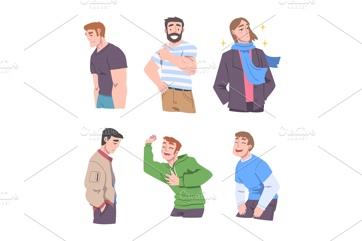 Man Character with Different Face, a Person Illustration by TopVectors