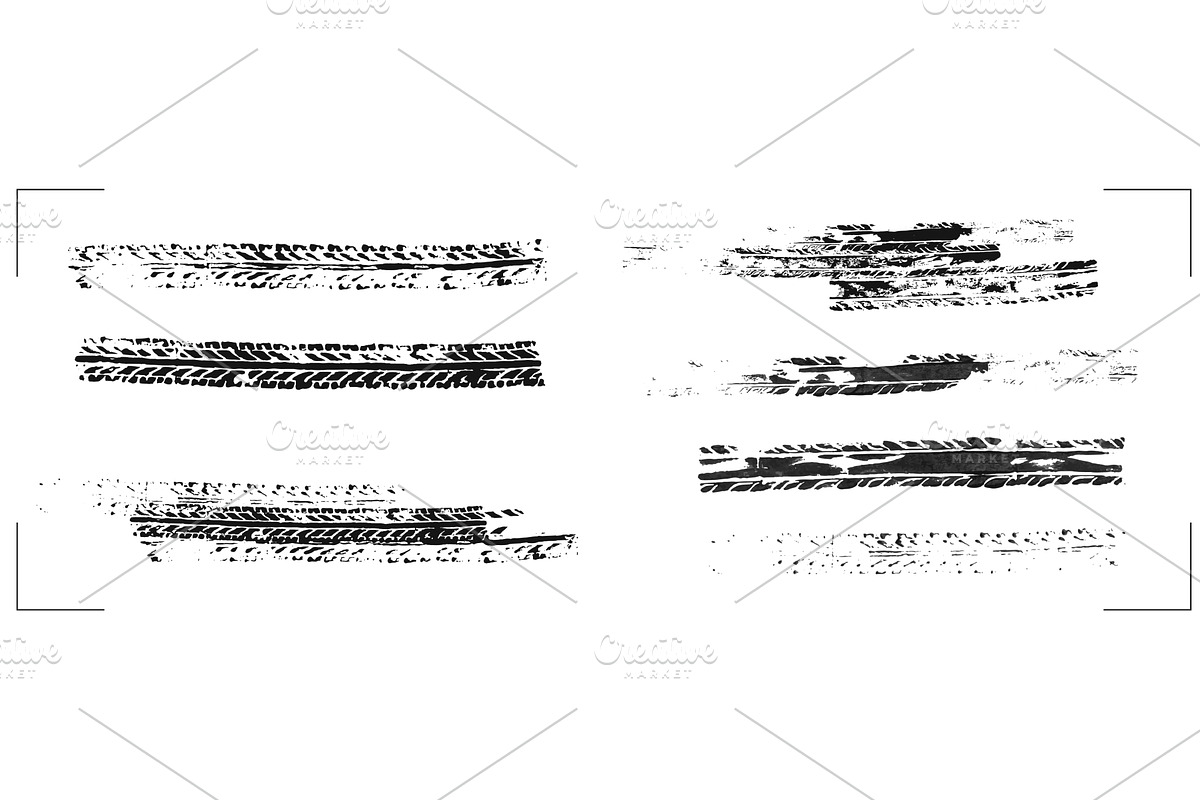 Black tire track marks isolated on, an Illustration by art PVP - market
