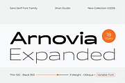 Arnovia Expanded, a Sans Serif Font by Ainun Jinan (Thumbnail 1 of 10)