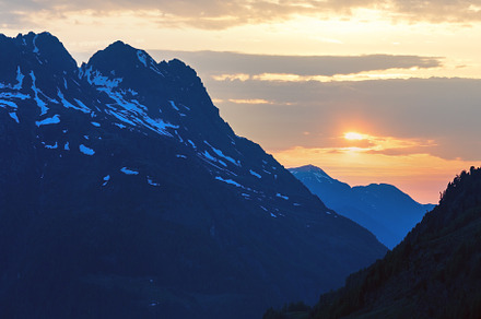 Sunset mountain landscape (Timmelsjoch, Austria ), a Nature Photo by YuriyB