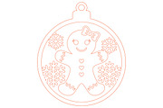 Christmas Gingerbread Man Laser Cut, a Decorative Illustration by Rose Art (Thumbnail 2 of 3)