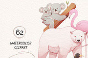 Watercolor Cute Animals Illustration, an Animal Illustration by ArtbyHien (Thumbnail 1 of 13)