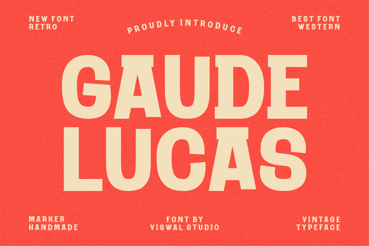Gaude Lucas - Vintage Font, a Handwritten Font by Viswal Studio (Photo 1 of 8)