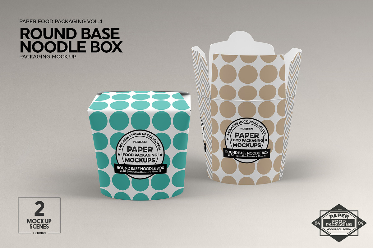 Round Base Noodle Box Mockup, a Packaging Mockup by INCDesign (Photo 5 of 9)