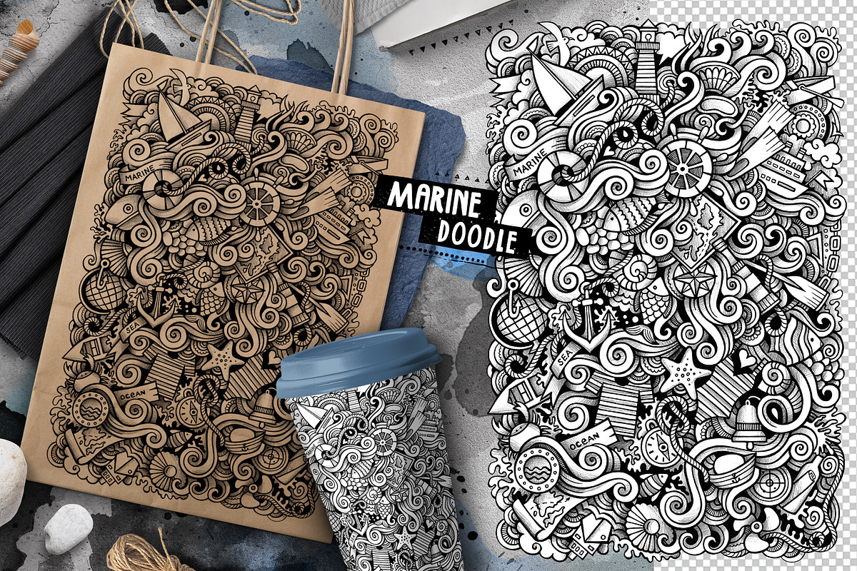 Marine Graphic Doodle Illustration, a Seasonal Illustration by BALABOLKA (Photo 2 of 3)