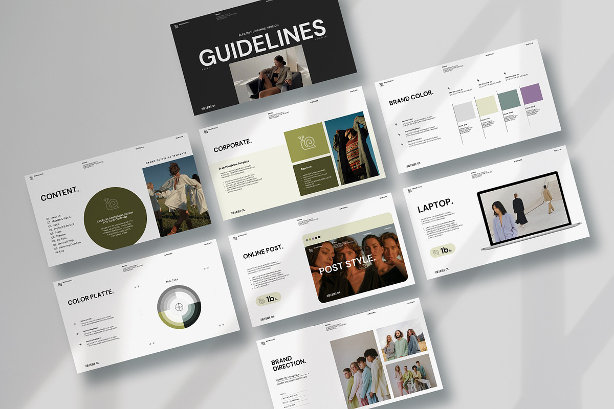 ELECTRIC | BRAND GUIDELINE TEMPLATE, a Presentation Template by GoldenPixelStudio (Photo 5 of 8)