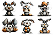 Funny Easter Bunny Clipart, an Illustration by Dream Creation (Thumbnail 3 of 7)
