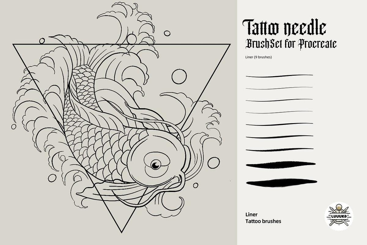 Tattoo needle brushSet for Procreate, a Brush Add-On by Luuuka studio (Photo 3 of 6)