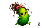 Cute Cucumber PNG Bundle, a Graphic by Clipart Bloom (Thumbnail 6 of 11)