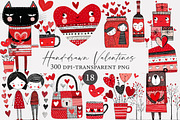 Hand-drawn Valentines Day Clipart, an Illustration by Designworld (Thumbnail 1 of 4)