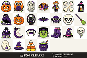 Cute Halloween Clipart PNG Bundle, a Decorative Illustration by Inknfolly (Thumbnail 3 of 4)